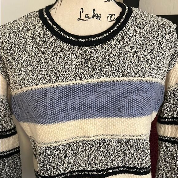 Vince Multicolor Pullover Striped Knit Modern Boho Sweater - Picture 2 of 9